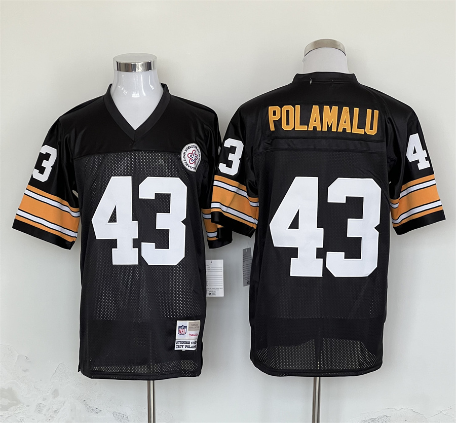 Men's Pittsburgh Steelers Troy Polamalu Mitchell & Ness Black Legacy Jersey